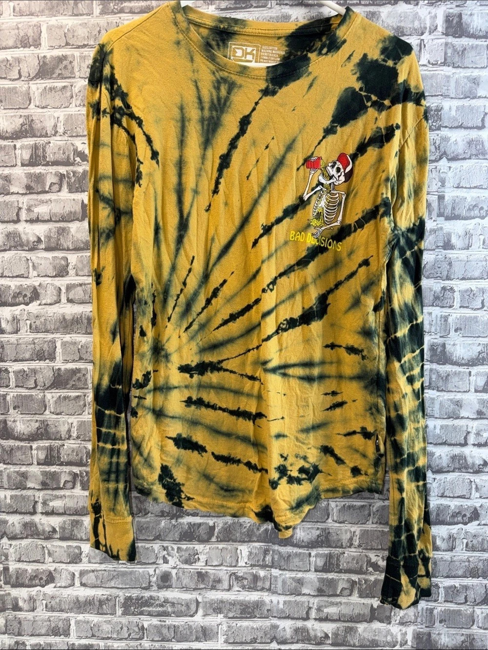 Bad Decisions Tie-Dye Long Sleeve Cotton Tee